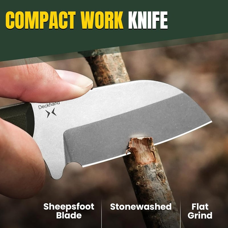 KIZER Deckhand Fixed Blade Knife with Sheath, D2 Blade Camping Knife G10 Handle, Fixed Blade EDC Knives for Men Women, Outdoor Hunting Hiking Survival Knives 1062M2 - Image 2